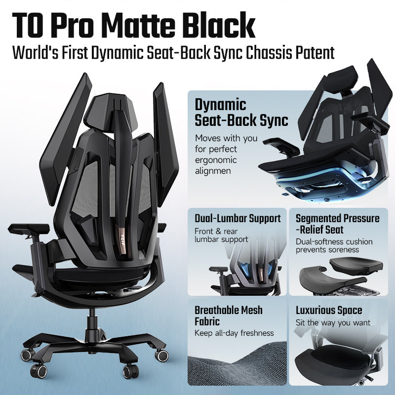 Ergonomic Gaming Chair TGIF T0 Lasting Comfort for Longtime Sitting