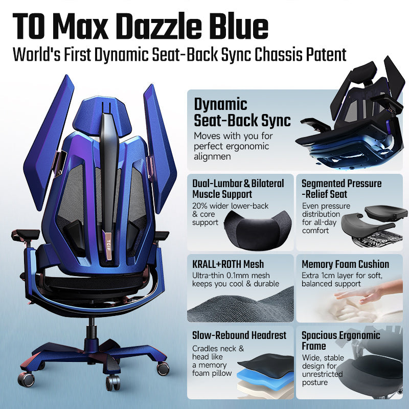 Ergonomic Gaming Chair TGIF T0 | Lasting Comfort for Longtime Sitting